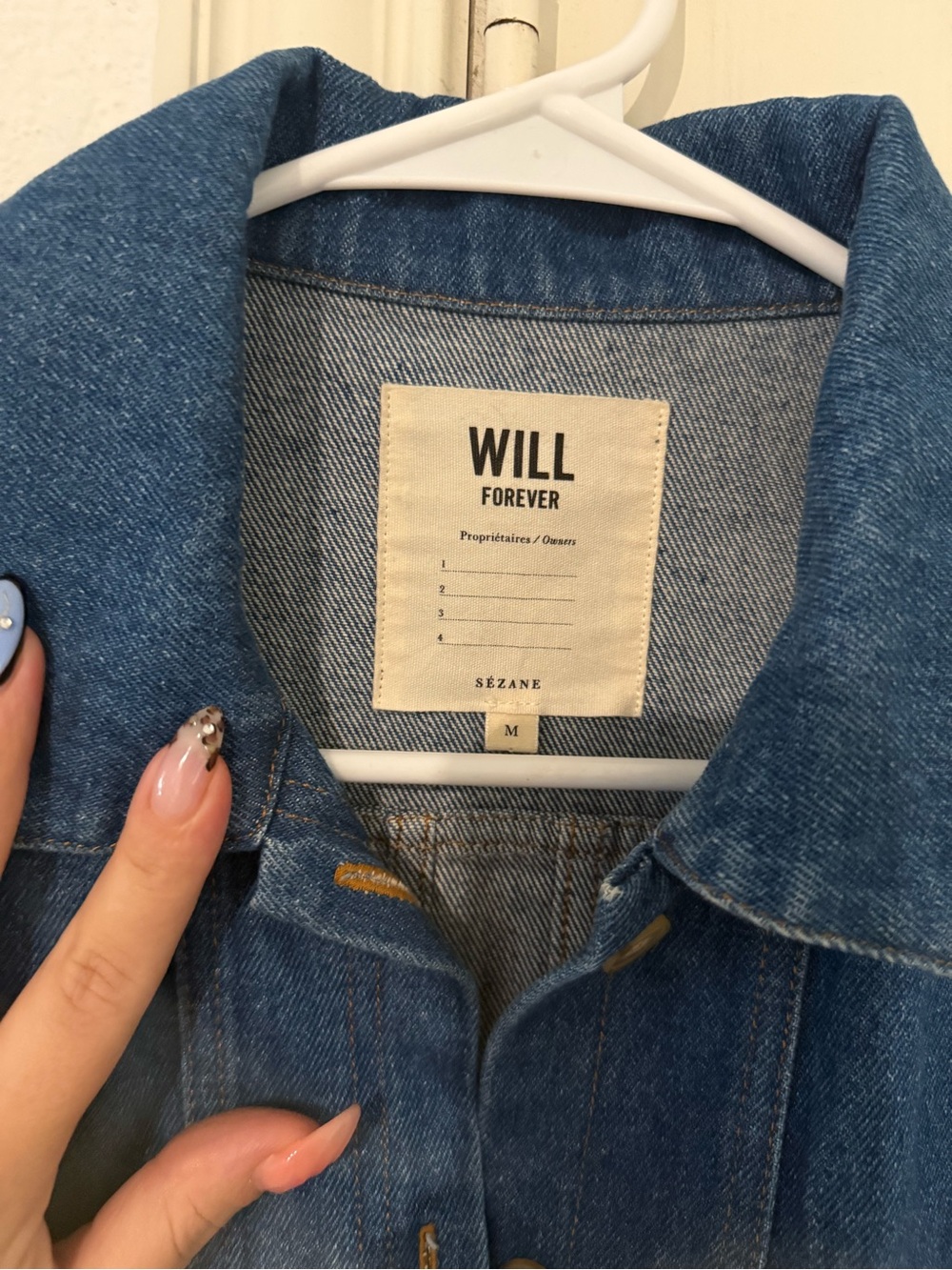 Sezane WILL Blue Denim Button-Up Jacket - Picture 2 of 5
